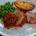 Tender pork in breadcrumbs