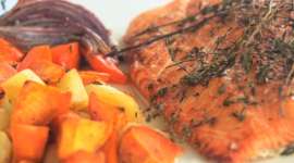 Roasted Salmon Honey & Fall Root Veg