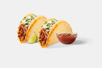 Del Taco NEW 2 Shredded Beef Birria Street Tacos w/ Consomé Dip
