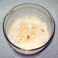 cheese and butter mix in a blenders