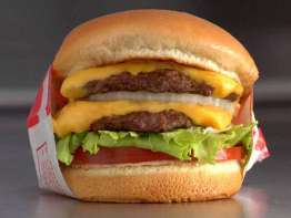 In-N-Out Burger double cheeseburger