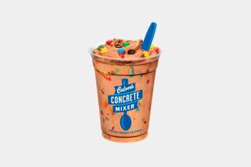 Culver's Chocolate Concrete Mixer made with M&Ms