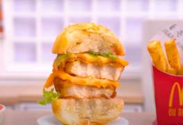 Yummy Miniature McDonald's Chicken Burger and Fries