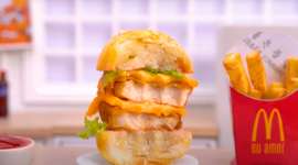 Yummy Miniature McDonald's Chicken Burger and Fries