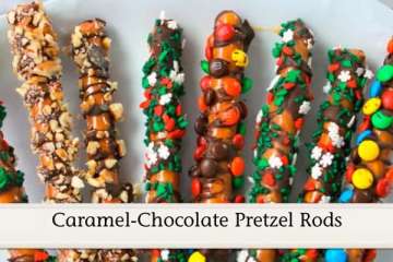 Caramel-Chocolate Pretzel Rods recipe