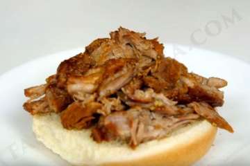 Pulled pork cooked in a pressure cooker