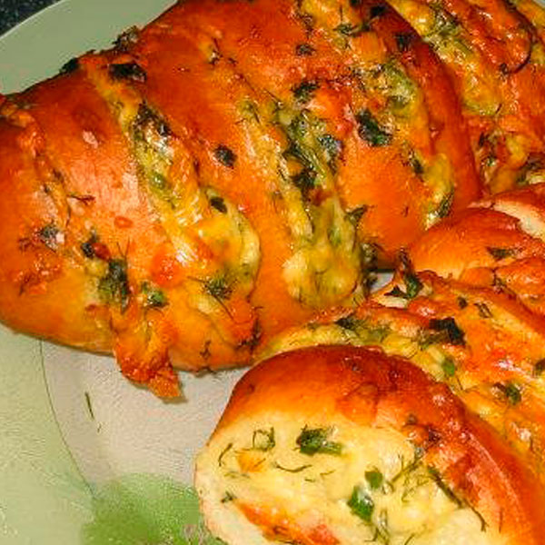 Baked Baton with cheese and garlic recipes Fast Food