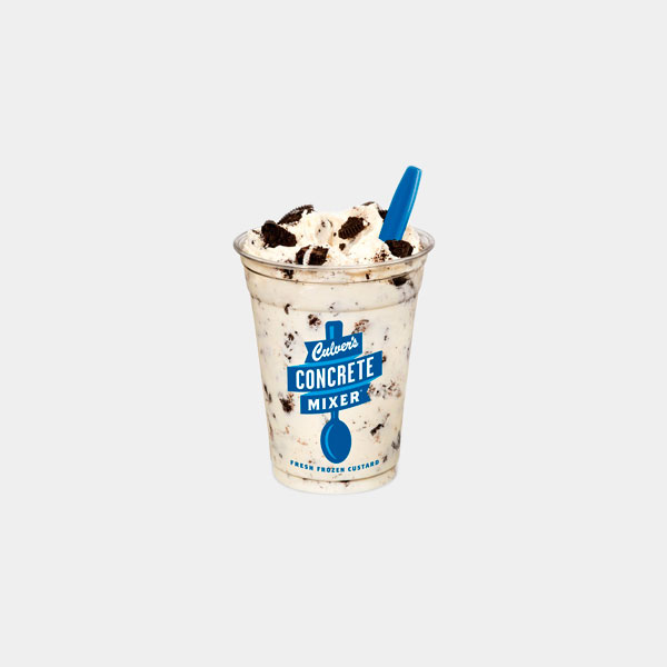 Vanilla Concrete Mixer made with OREO (nutrition info, ingredients, allergen info) Culver's menus