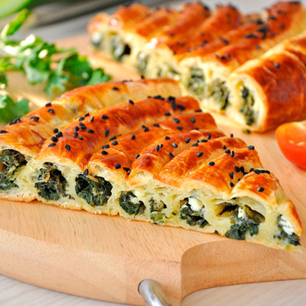 Pie with spinach and cheese - recipes Fast Food