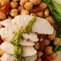 Au Bon Pain Chicken, Chickpea & Tomato Salad Petit Plate