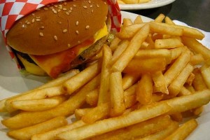 burger and fries