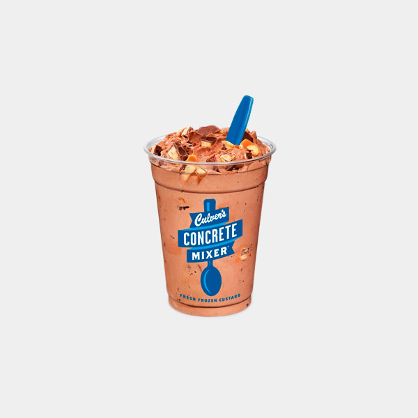 Culver's Chocolate Concrete Mixer made with Snickers